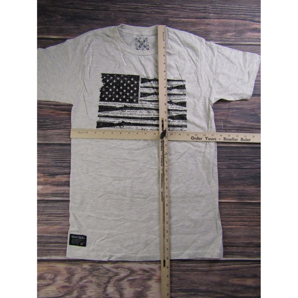Howitzer Patriot Mens Small White T Shirt Military USA America We The People - Picture 3 of 6